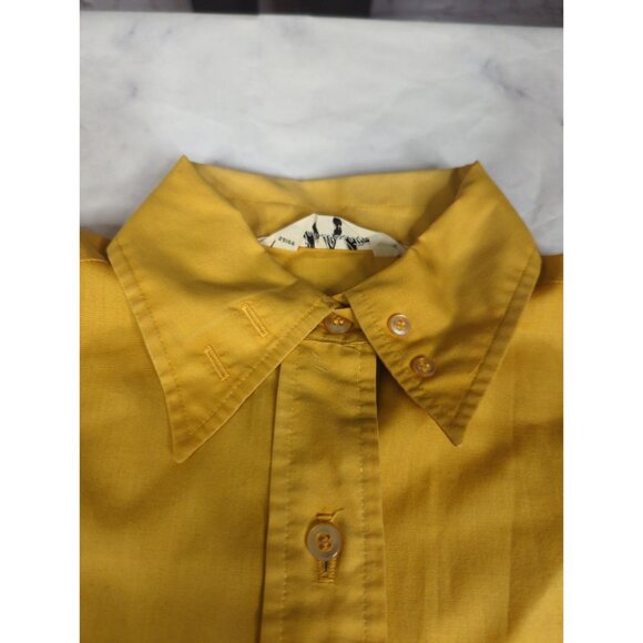 Vintage Lady Manhattan Womens Sz 14 Gold Button Down Long Sleeve Blouse Shirt - Picture 5 of 10